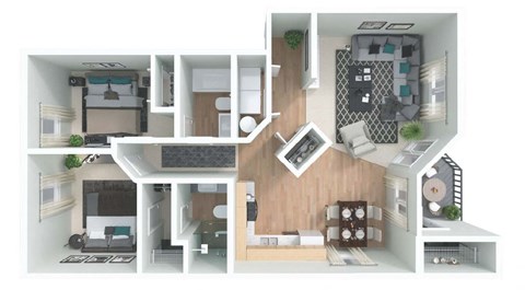 a floor plan of a bedroom apartment
